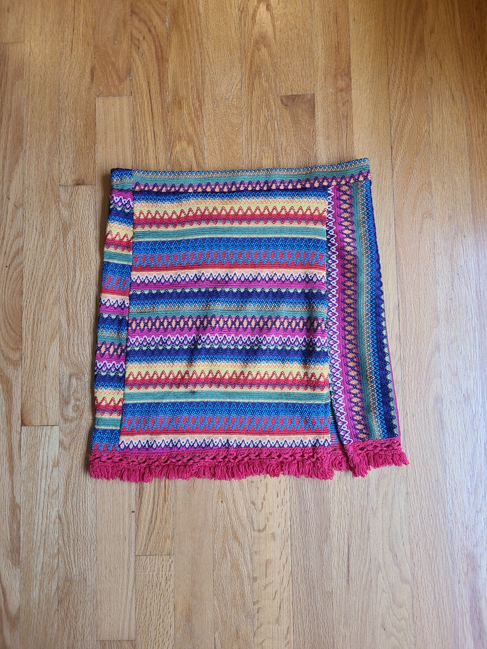 Colorful Knit Tassel Wrap Skirt